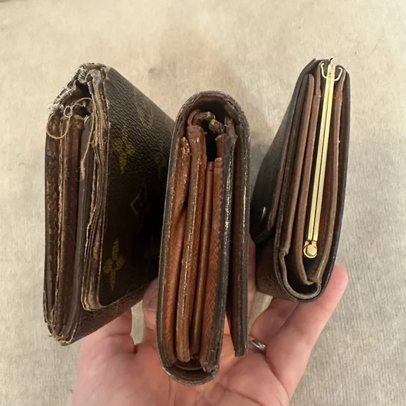 Louis Vuitton Brown and Gold Monogram Wallet Trio - Picture 7 of 13